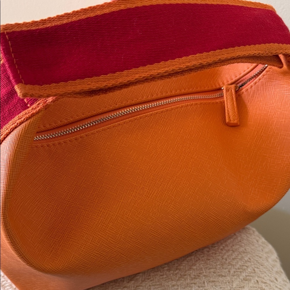 Carolina Herrera Pasion Tote Bag Orange Vegan Leather